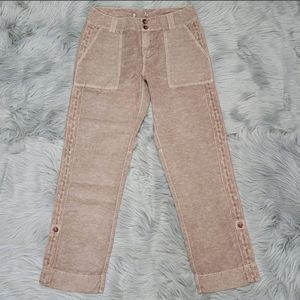Sundance Women's Linen Blend Organia Lace Pants in Rosedust